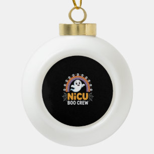 Boo Crew Nurse Halloween for Nurses Ghost Essentia Ceramic Ball Christmas Ornament