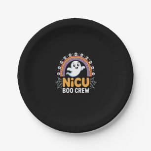Boo Crew Nurse Halloween for Nurses Ghost Essentia Paper Plates
