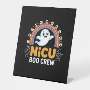 Boo Crew Nurse Halloween for Nurses Ghost Essentia Pedestal Sign