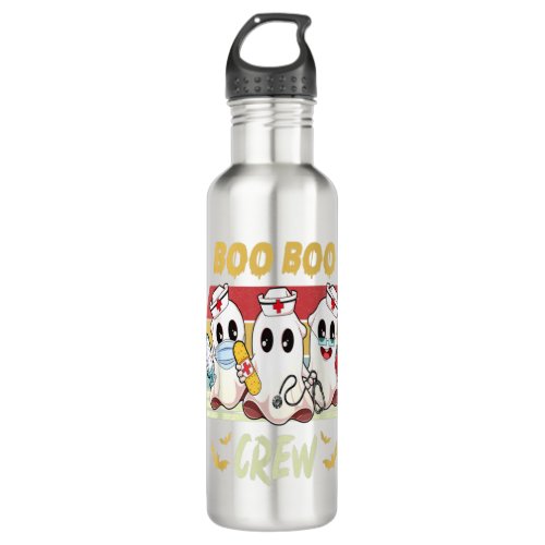 Boo Crew Nurse Halloween Ghost Costume Retro Vinta Stainless Steel Water Bottle