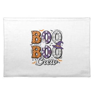 Boo Crew Nurse Halloween Vintage Shirt Design_1 Cloth Placemat