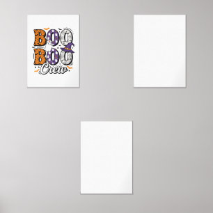 Boo Crew Nurse Halloween Vintage Shirt Design_1 Wall Art Sets