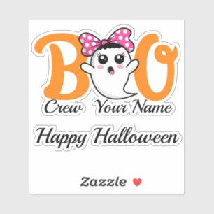 Boo Crew Orange Halloween Family Matching Sticker