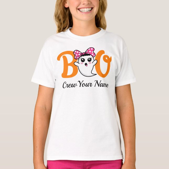 Boo Crew Orange Halloween Family Matching T-Shirt (Front)