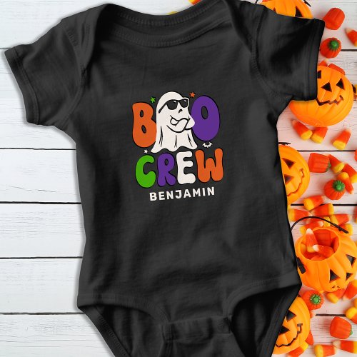 BOO Crew Retro Custom Family Matching Halloween Baby Bodysuit