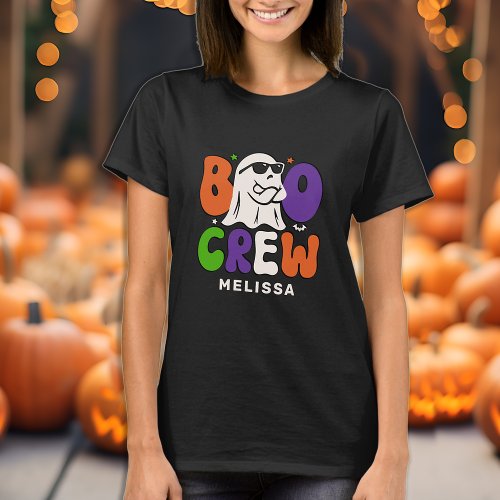 BOO Crew Retro Custom Family Matching Halloween T_Shirt