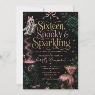 Boo Crew Spooky Chic Sweet Sixteen Party Invitation