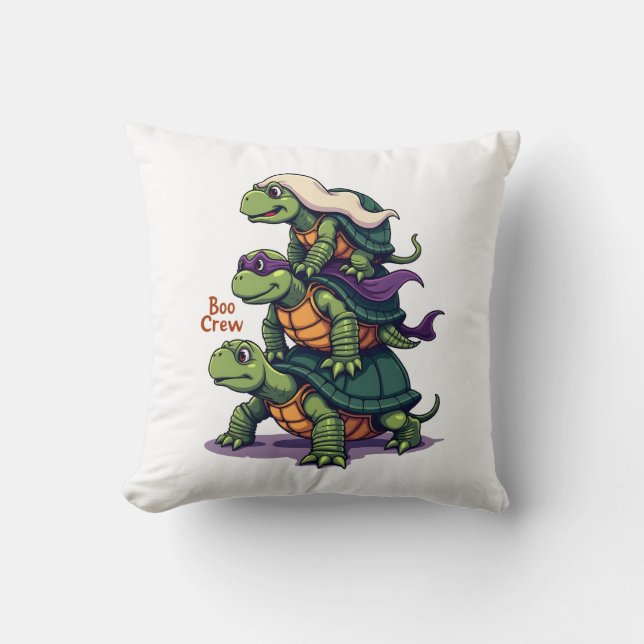 Boo Crew Turtle Throw Pillow (Front)