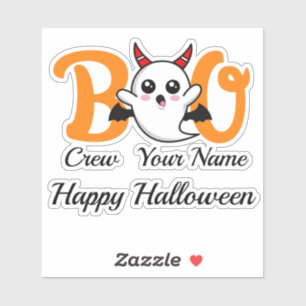 Boo Crew Vampire Halloween custom name Sticker