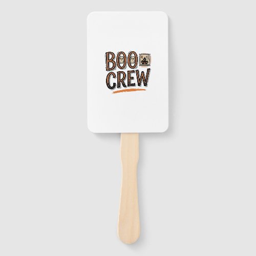 Boo Crew Vintage Halloween Engraving Shirt Design_ Hand Fan