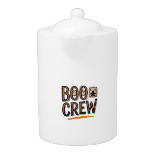 Boo Crew Vintage Halloween Engraving Shirt Design_ Teapot