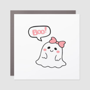 Boo! Cute Boo Minimal Clean Car Magnet
