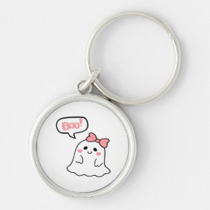 Boo! Cute Boo Minimal Clean Keychain