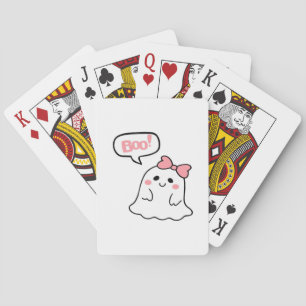 Boo! Cute Boo Minimal Clean Poker Cards