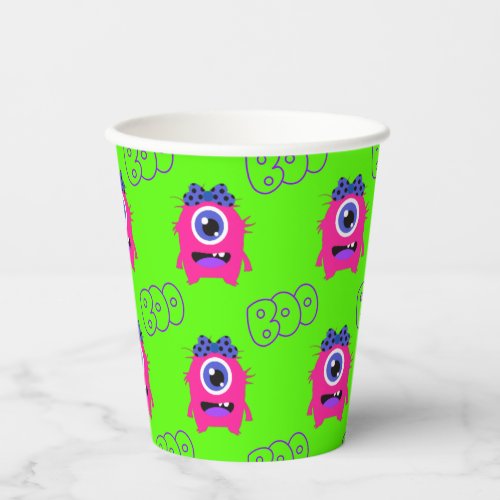 Boo Cute Funny Spooky Monster  Paper Cups
