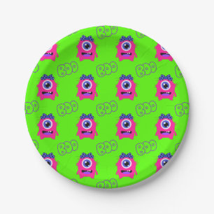 Boo! Cute Funny Spooky Monsters Halloween Paper Plates