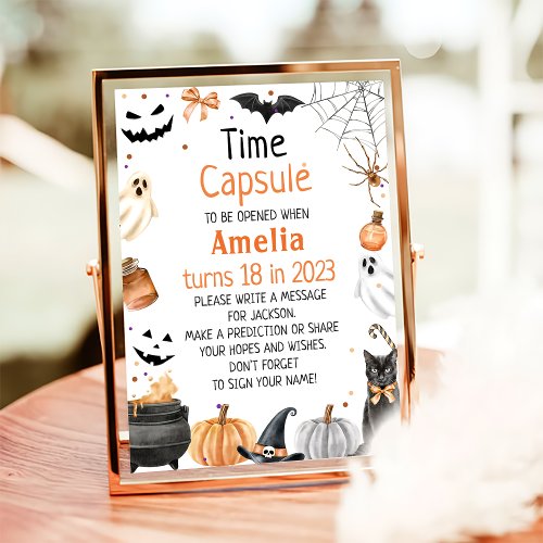 Boo Cute Ghost Halloween Party Capsule Sign