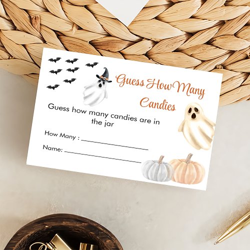Boo Cute Ghost Halloween Party Enclosure Card