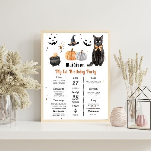 Boo Cute Ghost Halloween Party Milestone Sign