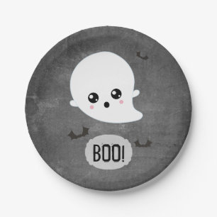 Boo Cute Ghost Halloween Party Paper Plates