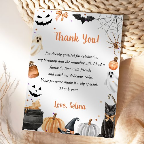 Boo Cute Ghost  Halloween Party Pumpkin Thank You Card