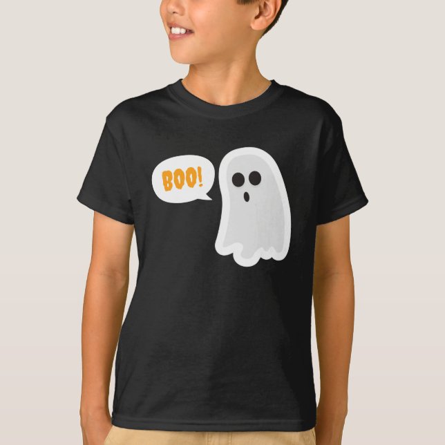 BOO! Cute Ghost Halloween T-Shirt (Front)