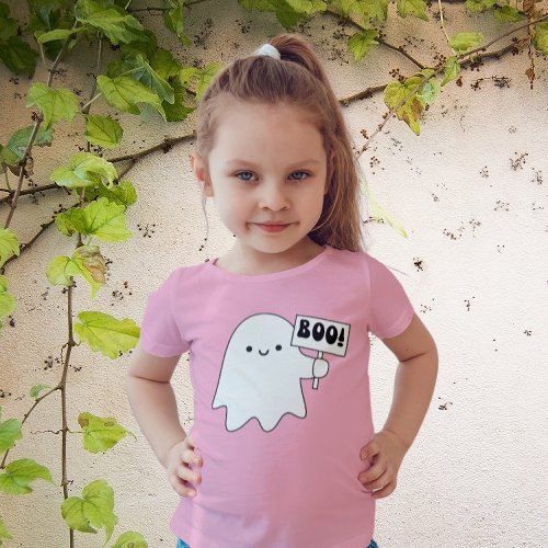 Boo Cute Ghost Halloween Toddler T_shirt