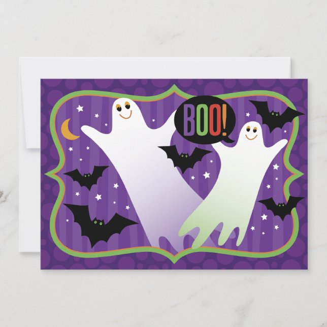 Boo! Cute Ghosts Halloween Party Invitatiion Invitation (Front)