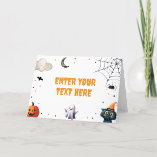 Boo Cute Halloween Ghost Food Label Birthday Party Letterpress Thank You Card