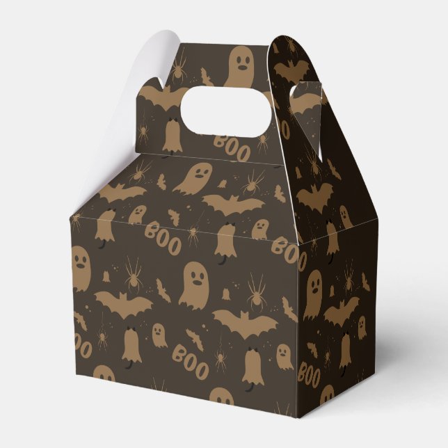 Boo Cute Halloween Pattern Favor Boxes (Front Side)