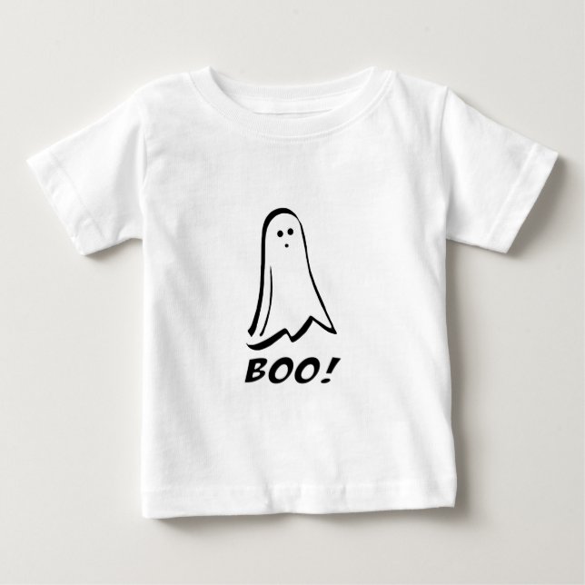 Boo! Cute Halloween T-Shirts: Baby, Kids Halloween Baby T-Shirt (Front)
