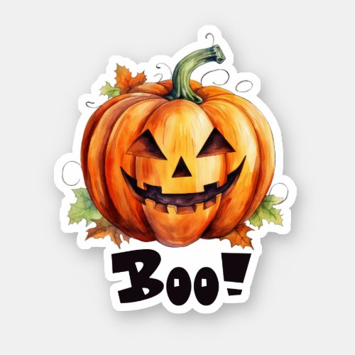 Boo Cute Jack_o_lantern Halloween Pumkin Sticker