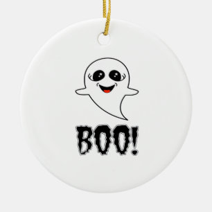 Boo! Cute Little Halloween By Lucas Retro Classic Ceramic Ornament
