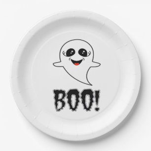 Boo! Cute Little Halloween By Lucas Retro Classic Paper Plates