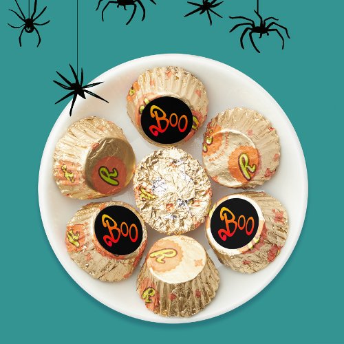 Boo Cute Modern Halloween Spooky Orange Typography Reeses Peanut Butter Cups