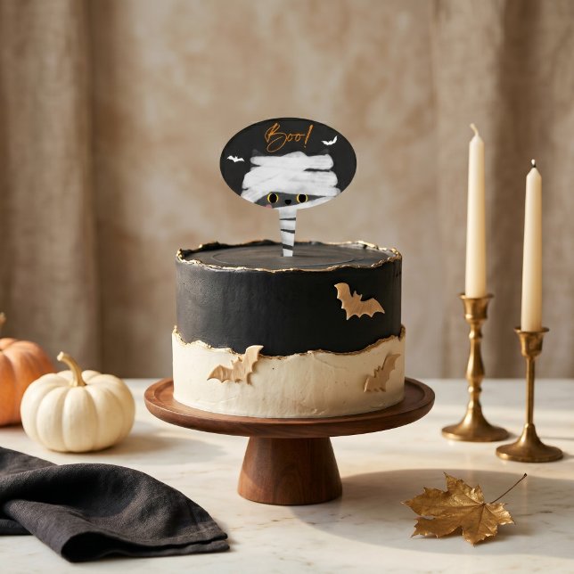 Boo Cute Mummy Cat Halloween Cake Topper (Boo Cute Mummy Cat Halloween Cake Topper)
