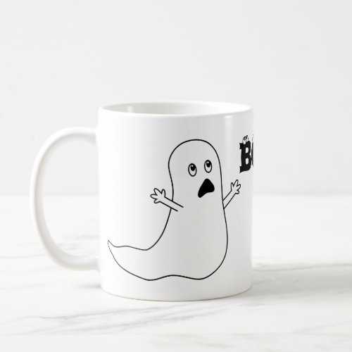 Boo Cute Scared Ghost Cartoon Coffee Mug