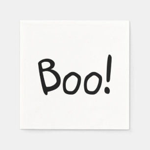 Boo cute simple handwritten typography Halloween Napkins