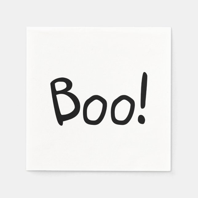 Boo cute simple handwritten typography Halloween Napkins (Front)