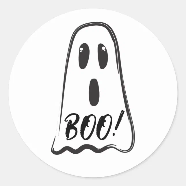 BOO! Cute Spooky Ghost Halloween Costume Party Classic Round Sticker ...