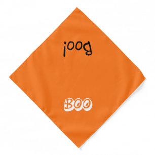 Boo cute typography reversible Halloween dog Bandana