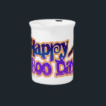 BOO DAY HALLOWEEN PITCHER<br><div class="desc">The Halloween Greeting "Happy Boo Day" in fun black,  orange & purple colors of All Hallow's Eve. Customizable Halloween Themed CERAMIC PITCHERS for your Halloween Party or Dinner.</div>