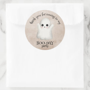 Boo Day Kawaii Ghost Halloween Birthday Classic Round Sticker