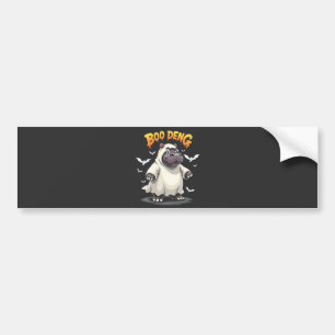 Boo Deng Ghost Baby Pygmy Hippo Moo Deng Halloween Bumper Sticker