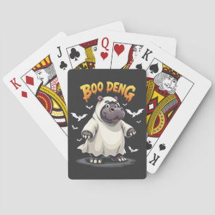 Boo Deng Ghost Baby Pygmy Hippo Moo Deng Halloween Poker Cards