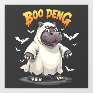 Boo Deng Ghost Baby Pygmy Hippo Moo Deng Halloween Window Cling