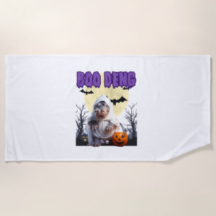 Boo Deng Moo Deng Cute Baby Pygmy Hippo Halloween Beach Towel