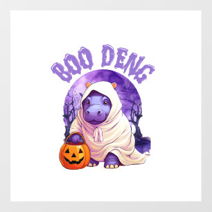 Boo Deng Moo Deng Cute Baby Pygmy Hippo Halloween Wall Decal