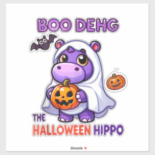 Boo Deng The Halloween Hippo Cute Bouncy Pig Costu Sticker