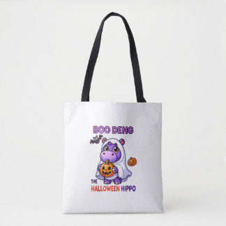 Boo Deng The Halloween Hippo Cute Bouncy Pig Costu Tote Bag